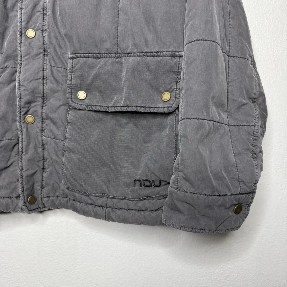 Nau Gray Dyed Square Quilted Padded Jacket Mens US Medium‎ Portland Outdoor Coat